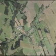 Satelitn pohled na Vikantice s GPS souadnicemi kostela